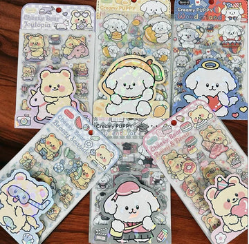 Cute Kawaii Pet stickers for Journaling and scrapbooking l Pack of 1 contains 4 sheets l