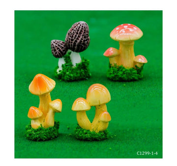 Miniature Model Mushroom 4Pcs Set C1299-1/2/3/4 C1299-1-4