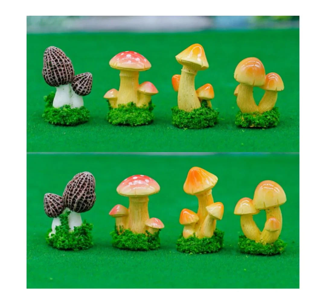 Miniature Model Mushroom 4Pcs Set C1299-1/2/3/4 C1299-1-4