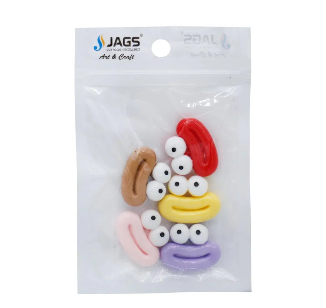 Miniature Model Mouth Eyes 5Pcs Mix Colour MMAN-04