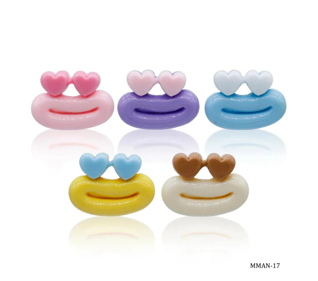 Miniature Model Mouth Eye Heart 5Pcs Mix Colour MMAN-17