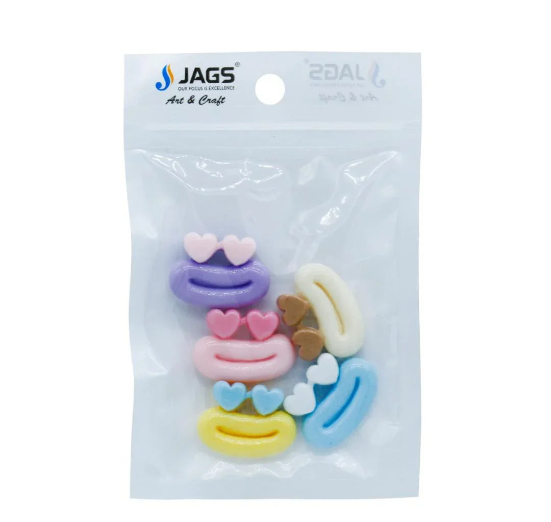 Miniature Model Mouth Eye Heart 5Pcs Mix Colour MMAN-17