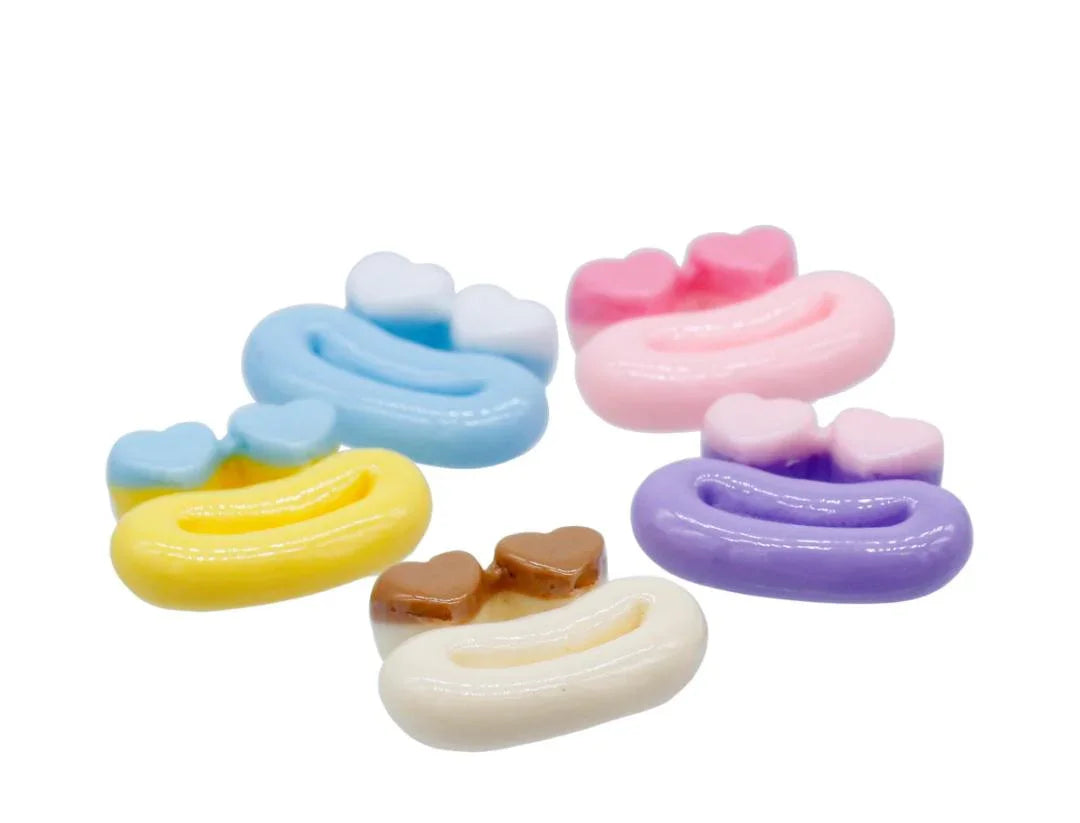 Miniature Model Mouth Eye Heart 5Pcs Mix Colour MMAN-17