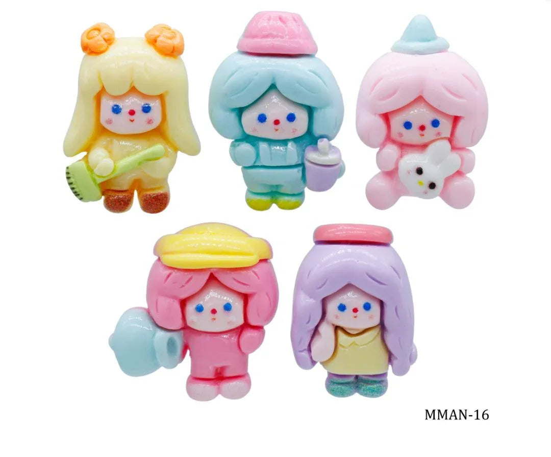 Miniature Model Kids Girls 5Pcs Mix Colour MMAN-16
