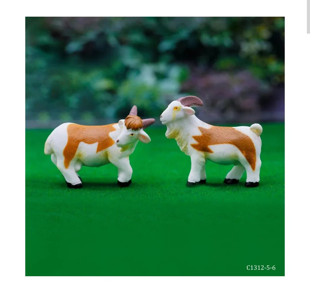 Miniature Model Goat White 2Pcs Set C1312-5/6 C1312-5-6