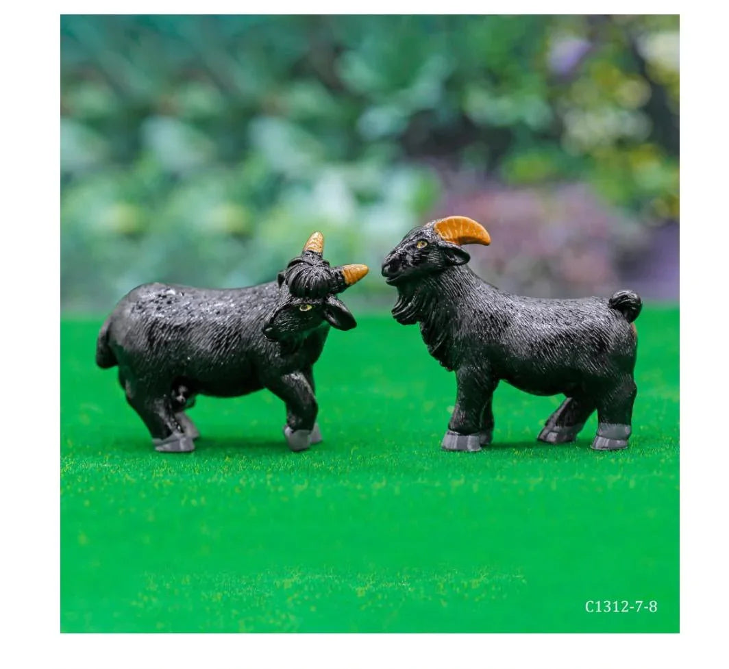 Miniature Model Goat Black 2Pcs Set C1312-7/8 C1312-7-8