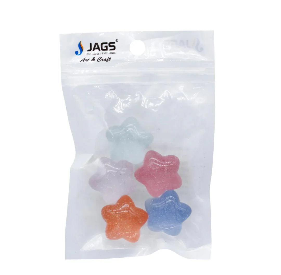 Miniature Model Glitter Star 5Pcs Mix Colour MMAN-23