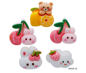 Miniature Model Fruit & Flower 5Pcs Mix Colour MMAN-29