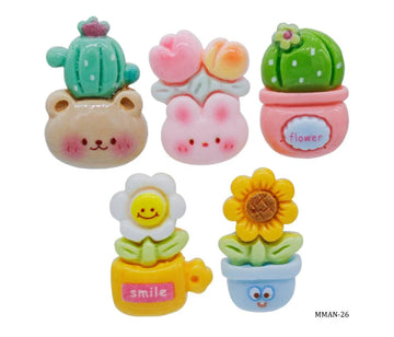 Miniature Model Flower 5Pcs Mix Colour MMAN-26
