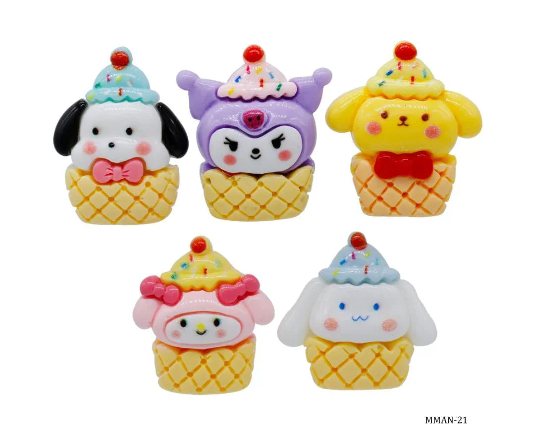 Miniature Model Cup Cake Cartoon 5Pcs Mix Colour MMAN-21