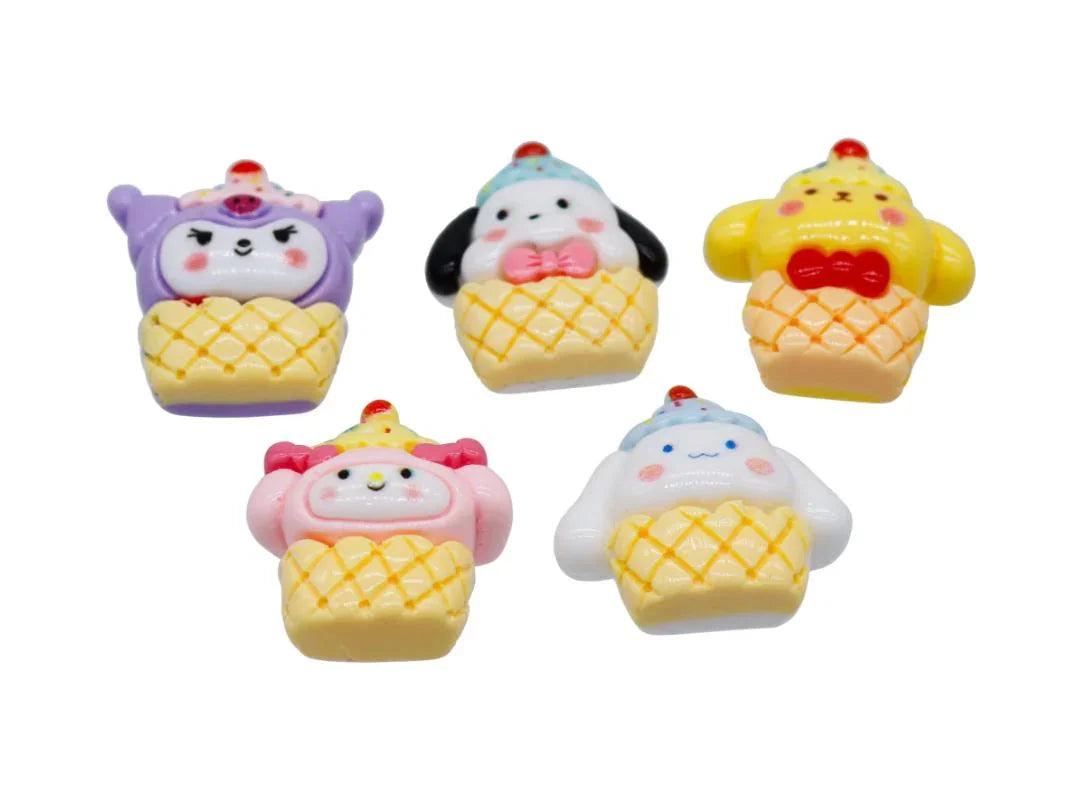 Miniature Model Cup Cake Cartoon 5Pcs Mix Colour MMAN-21