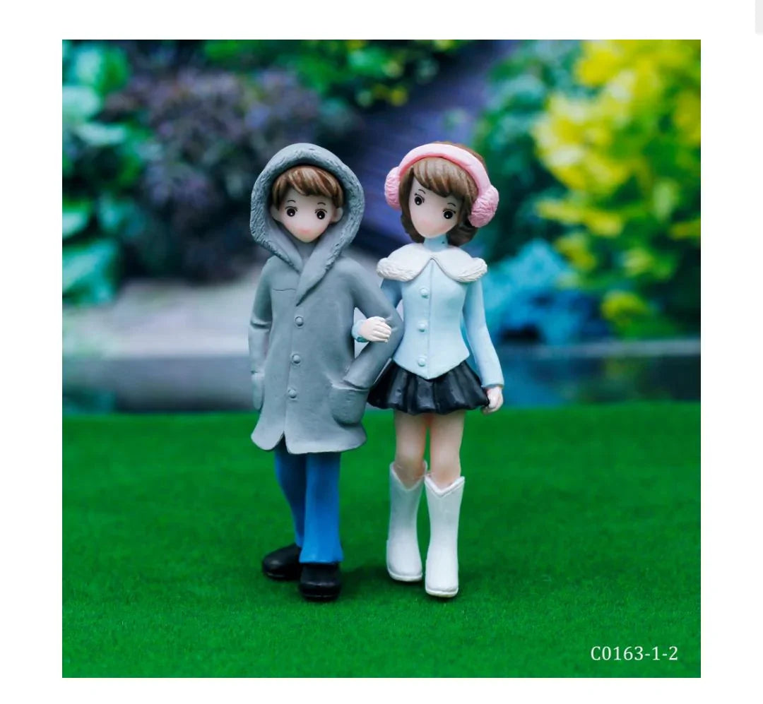Miniature Model Couple Set Greay&Blue C0163-1 To 2 C0163-1-2