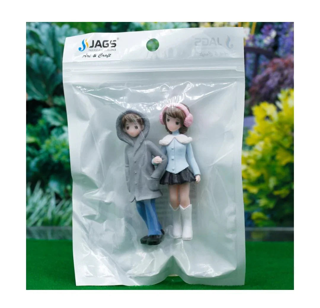 Miniature Model Couple Set Greay&Blue C0163-1 To 2 C0163-1-2