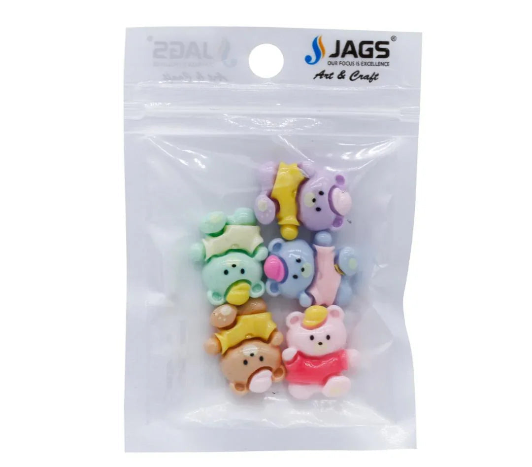 Miniature Model Catoon Teady 5Pcs Mix Colour MMAN-24