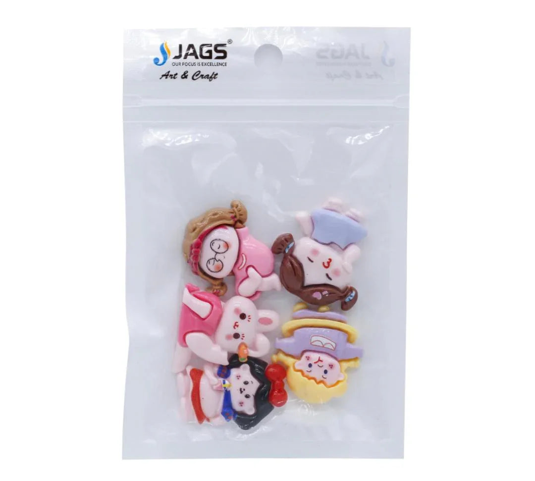 Miniature Model Cartoon Girls 5Pcs Mix Colour MMAN-38