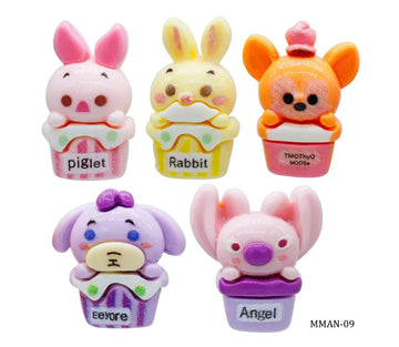 Miniature Model Cartoon Animal Frut 5Pcs Mix Colour MMAN-09