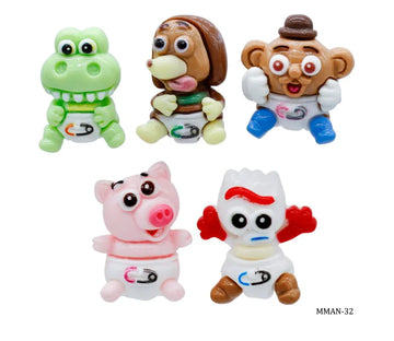 Miniature Model Cartoon Animal 5Pcs Mix Colour MMAN-32
