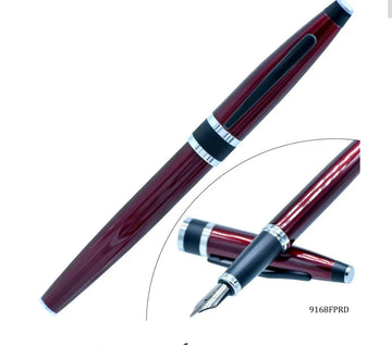 Fountain Pen Red Black Clip 9168FPRD