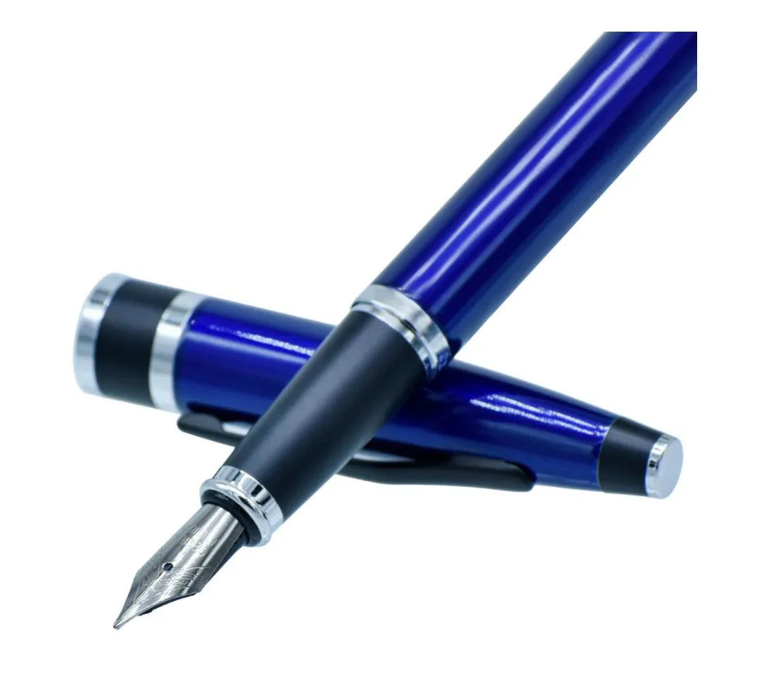 Fountain Pen Blue Black Clip 9168FPBL