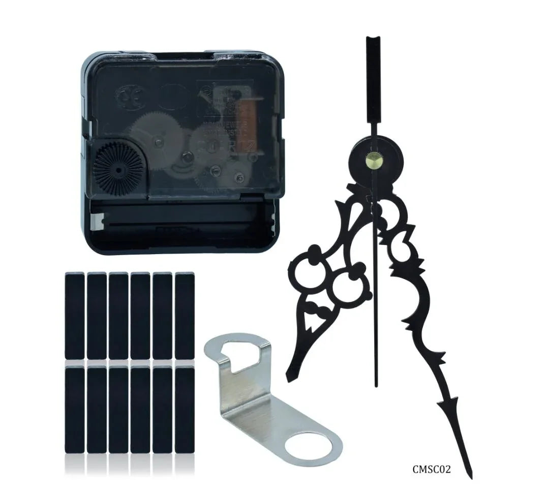 Clock Movement Silent CM13MM With Hands CH04BKAA BK CMSC02