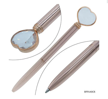Ball Pen Fancey Top Heart With Diamonds Copper BPF640CR