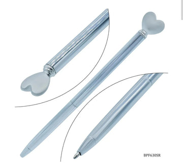 Ball Pen Fancey Top Heart Silver BPF630SR