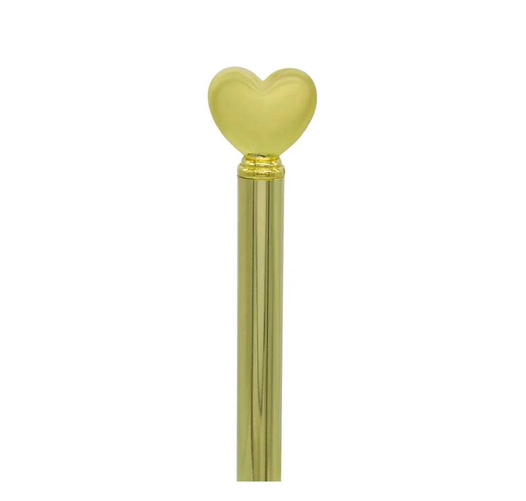 Ball Pen Fancey Top Heart Gold BPF630GD