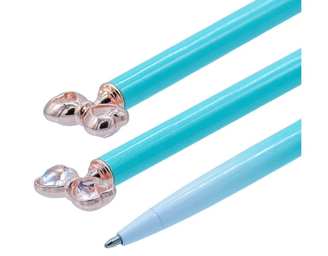 Ball Pen Fancey Top Bow Tie With Diamonds Mix BPF660-MC