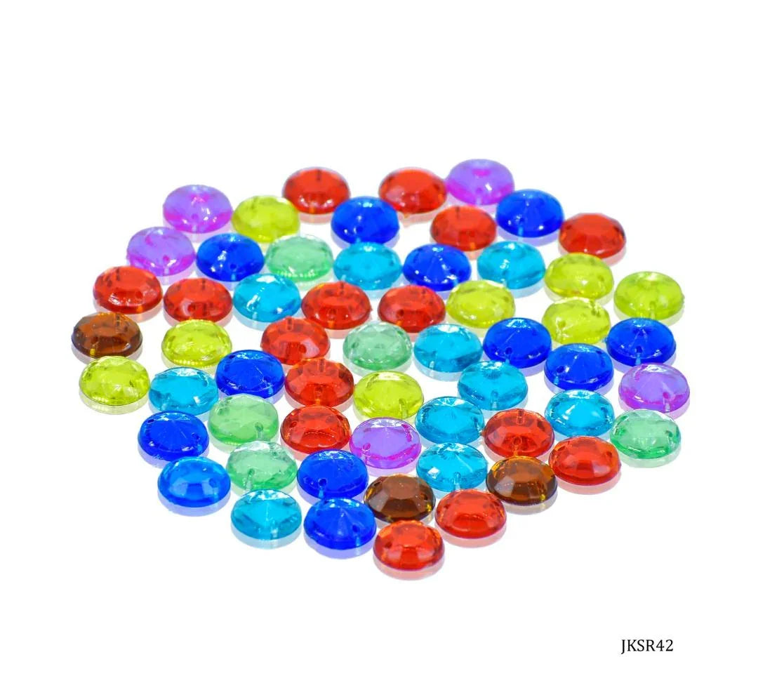 Jags Kundan Stone With Hole Round Diamond 10Gms 10MM JKSR42