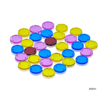 Jags Kundan Stone With Hole Round Mirror 10Gms 14MM JKSR41