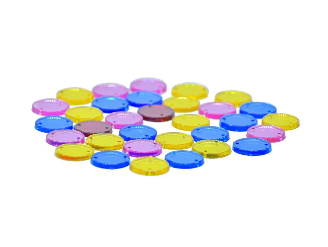 Jags Kundan Stone With Hole Round Mirror 10Gms 14MM JKSR41