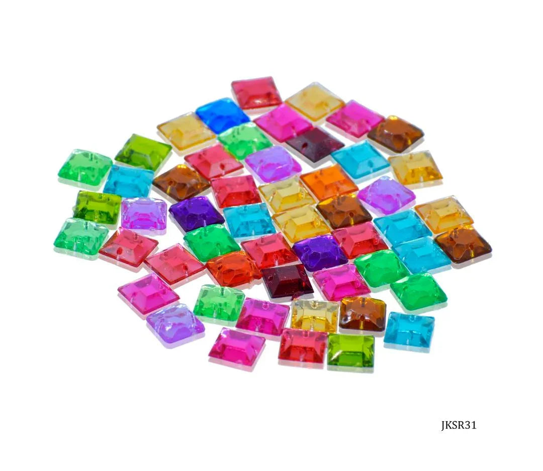 Jags Kundan Stone With Hole Square 10Gms 10X10MM JKSR31