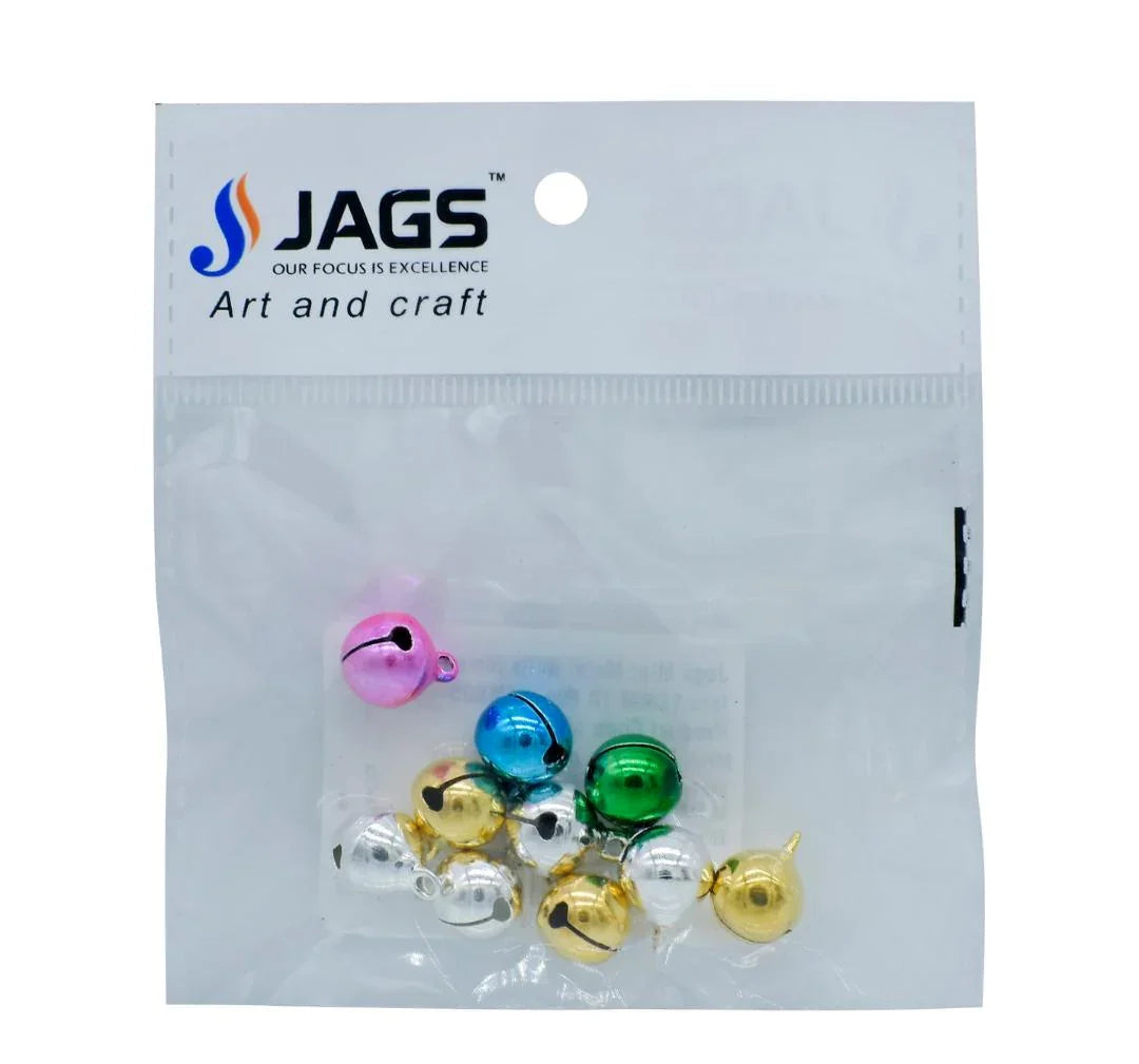 Jags Mini Metal Bells Mixed Colors 12MM 10 Pcs JMMB05
