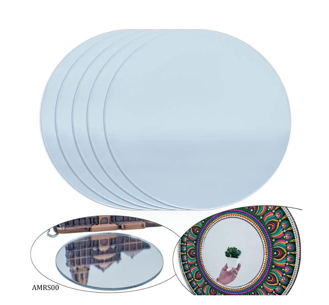 Acrylic Mirrors Round Silver 2 Inch Set 5 Pics AMRS00