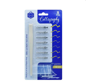 Calligraphy Wooden 7 Nib Set 8Pcs Set E0354