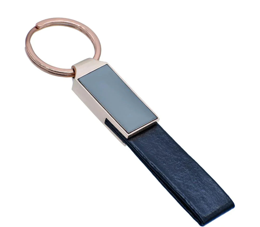 Key Chain Lethar Black Colour Rose Gold Ring KCLB02