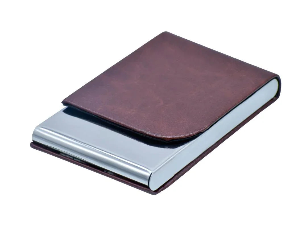 Magnetic Card Holder Brown Silver (123) MCH21BNSR