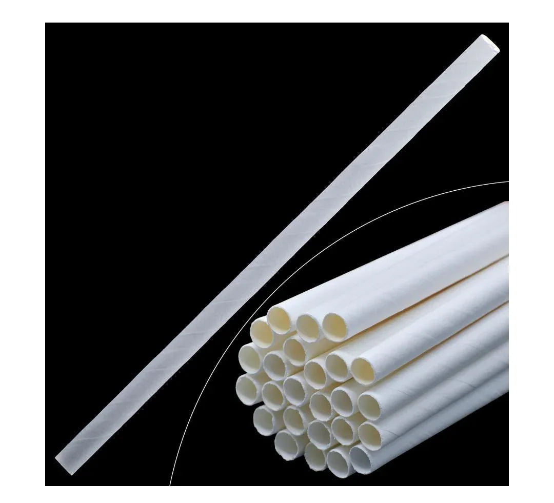 Jags Paper Straw White Plain 25Pcs 8MM JPSW8MM