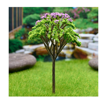 Artificial Miniature Green & Purple Tree 1pc FU-140GPE