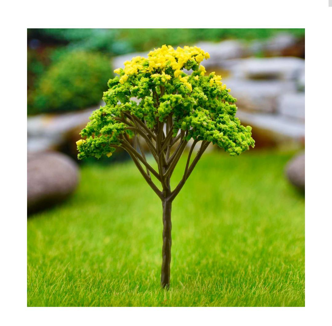 Artificial Miniature Green & Yellow Tree 1pc FU-120GYW