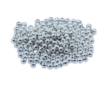 Jags Craft Beads Round Silver Colour 6MM 25Gsm JCBSR6MM