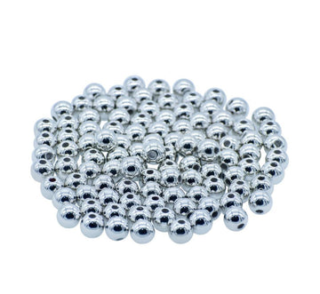 Jags Craft Beads Round Silver Colour 8MM 25Gsm JCBSR8MM