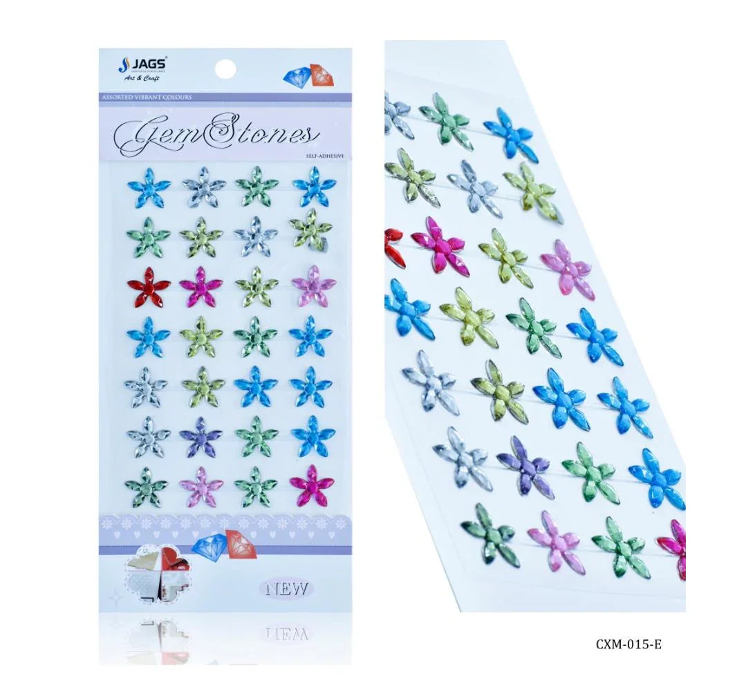 Jags Gem Stones Sticker Flower Multicolour CXM-015-E