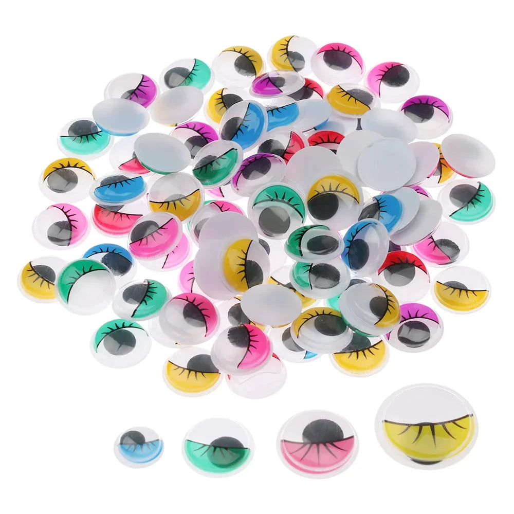 Googly Eye Smgec10M With Eyelash 10Mm Multi 55Pc