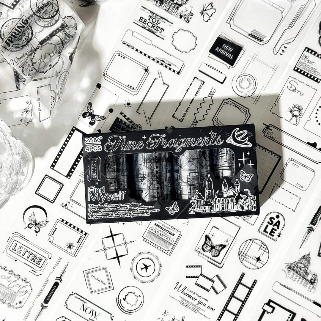 ( ) Premium Border frame Washi Tape – Pack of 1 Rolls (80mm x 2m)