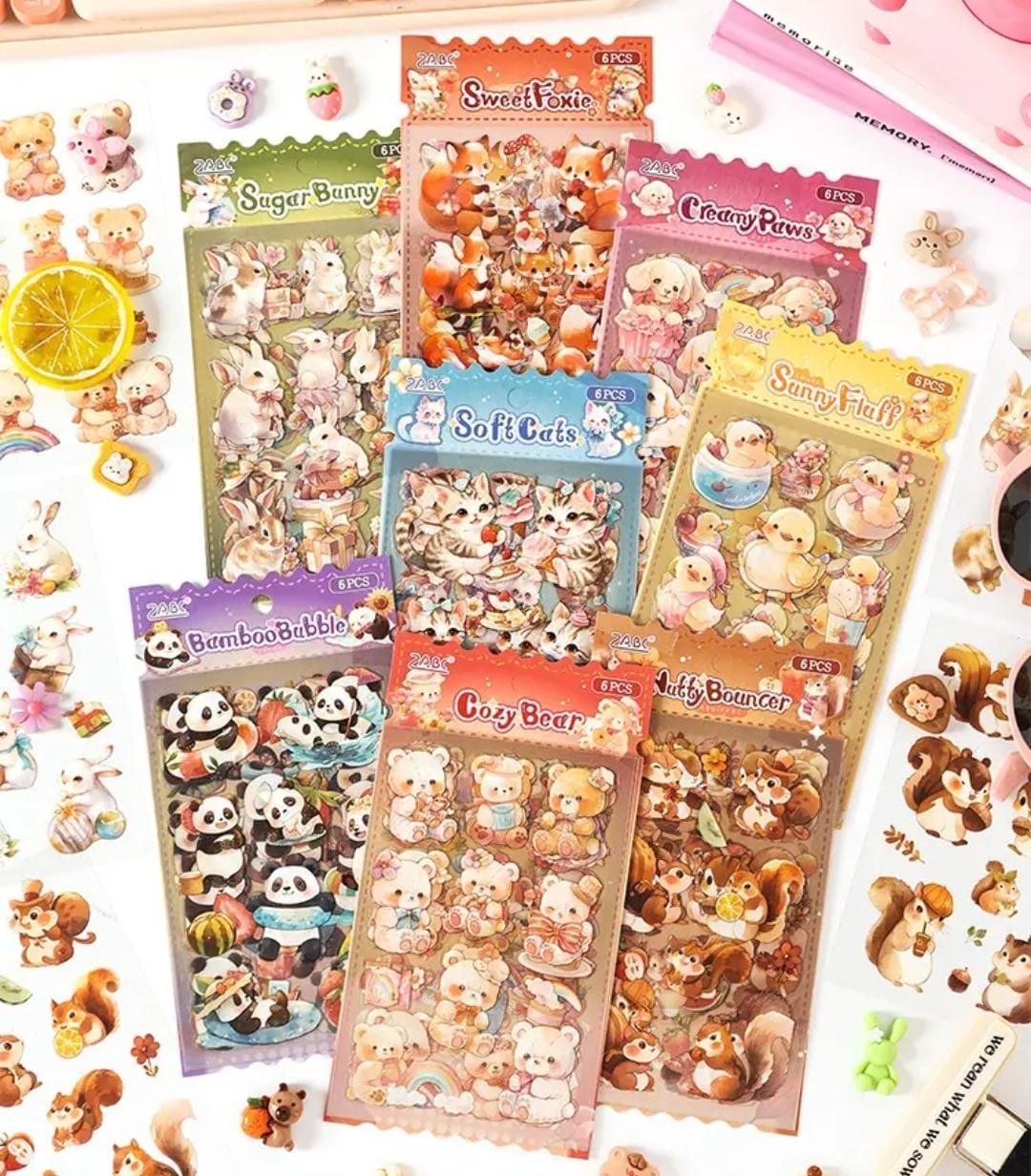 Premium kawaii Pets Journaling Stickers l Pack of 1 contains 6 Sheets l Stickers for Scrapbooking & Planners