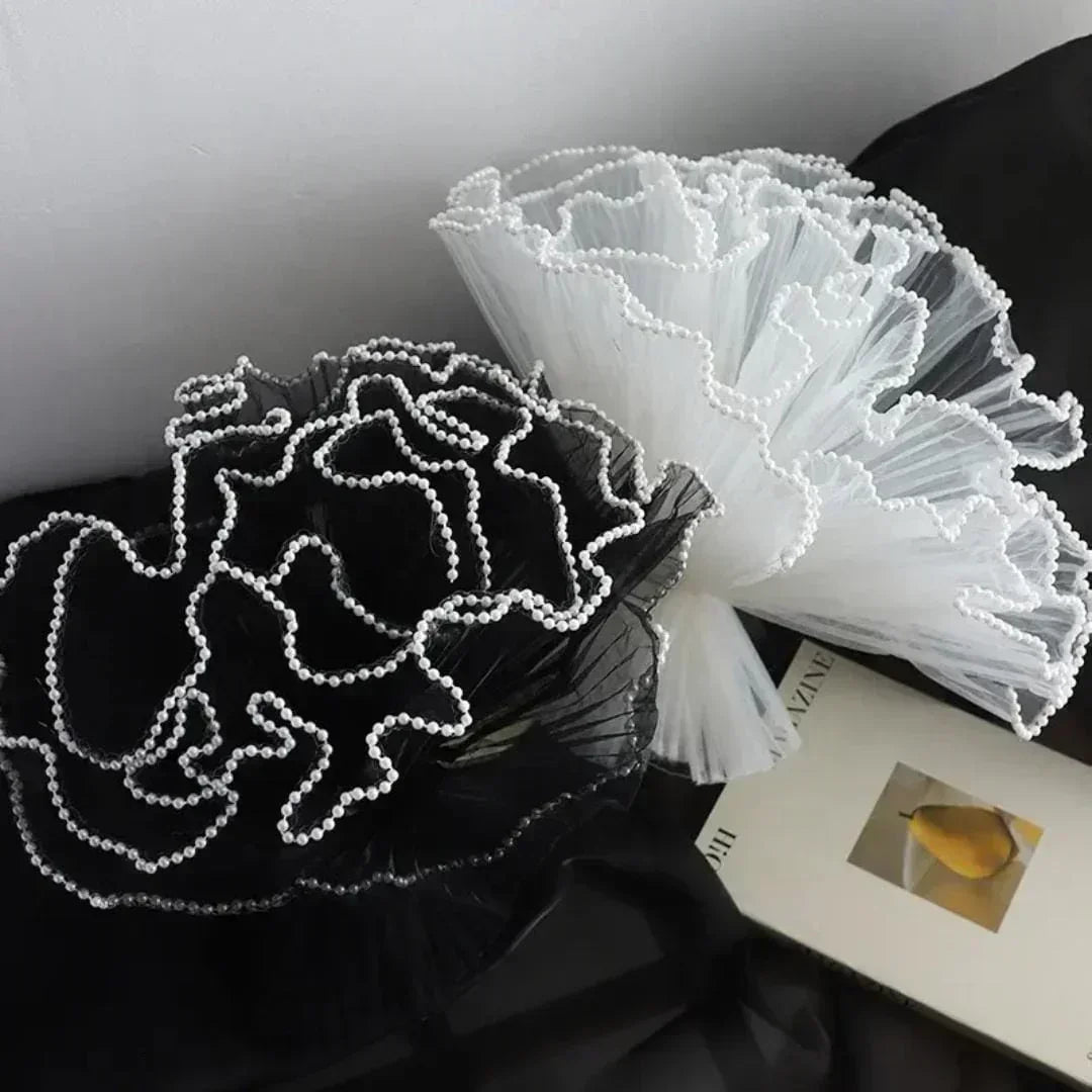 Mg2513K L Blue Wrapping Paper Net Wrinkled With Pearl