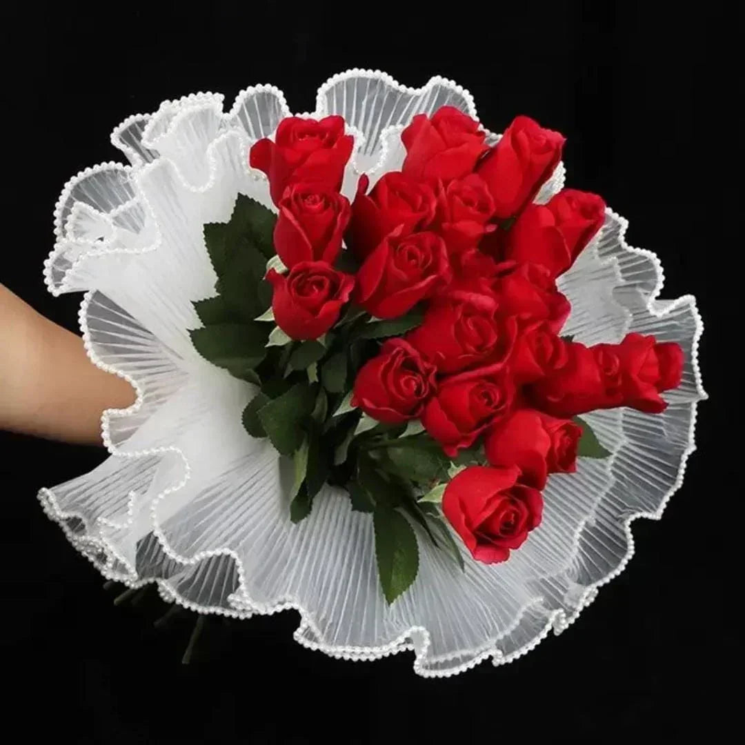 Mg2516D Off White Wrapping Paper Net Wrinkled With Border