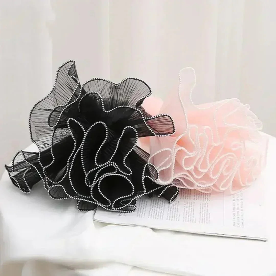 Mg2513B D Pink Wrapping Paper Net Wrinkled With Pearl