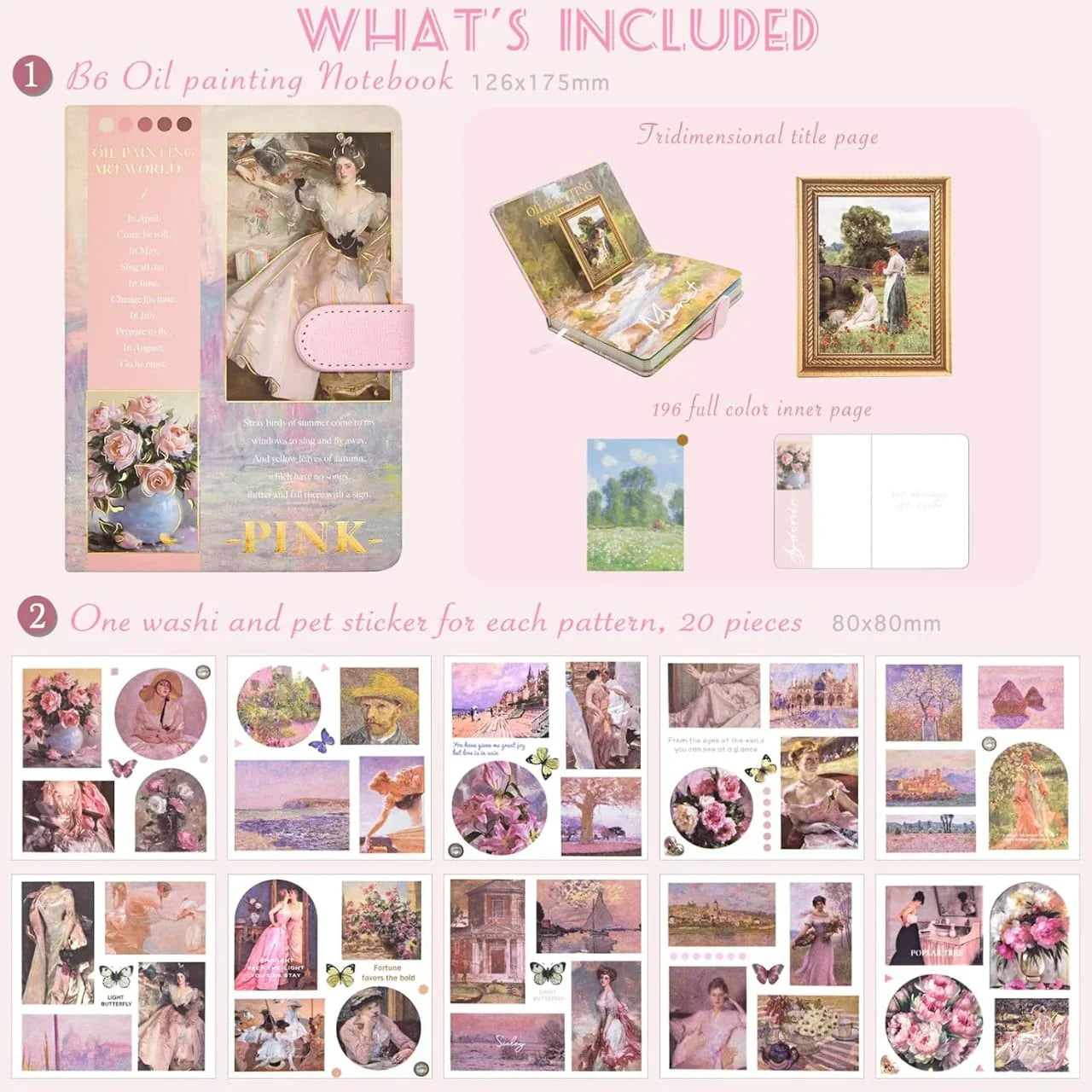 Claude monet's Premium JUMBO journaling kit for 2026 includes diary, tapes, stickers & sheets -  Shipping